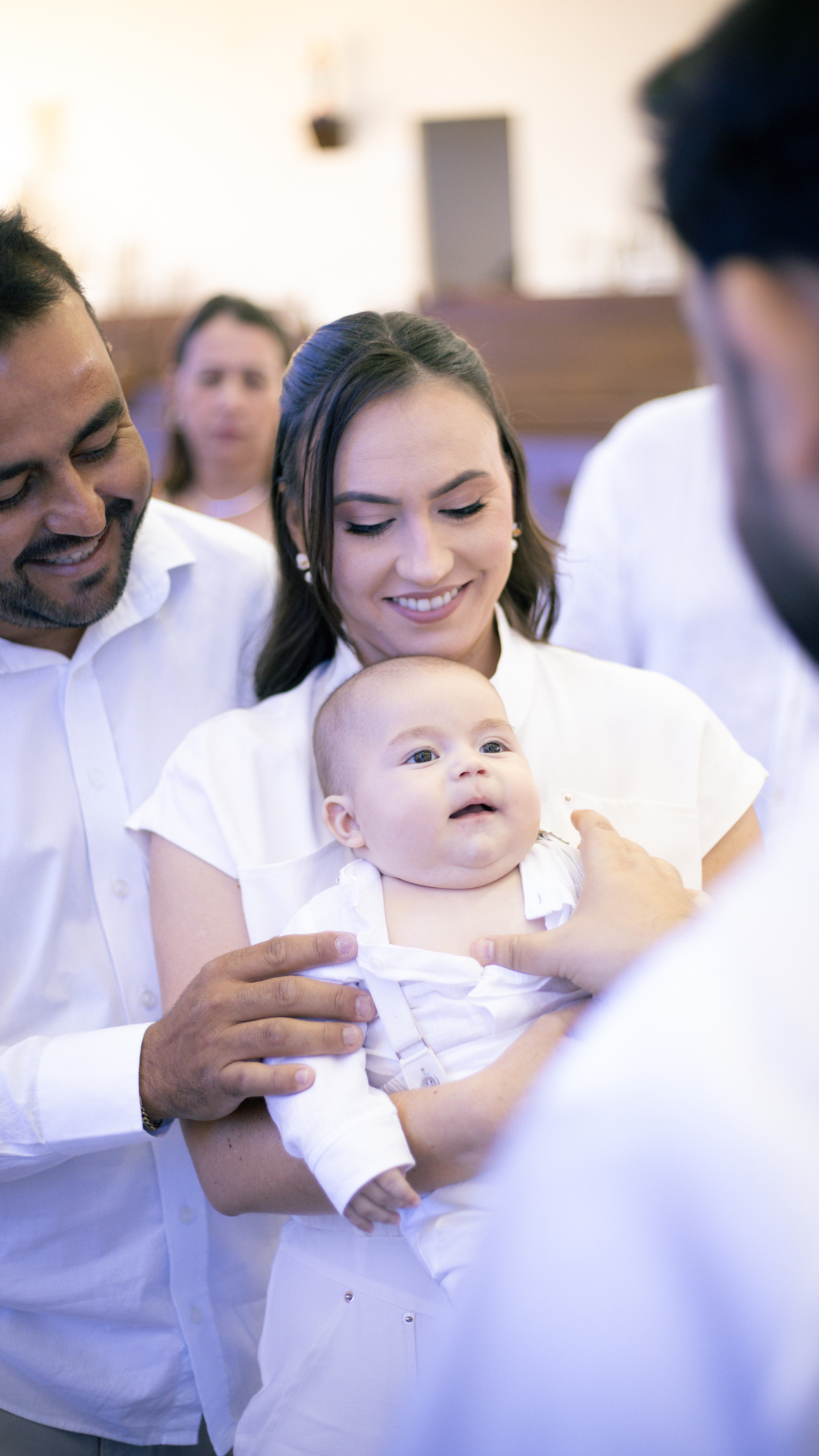 Família durante uma celebração de Batizado